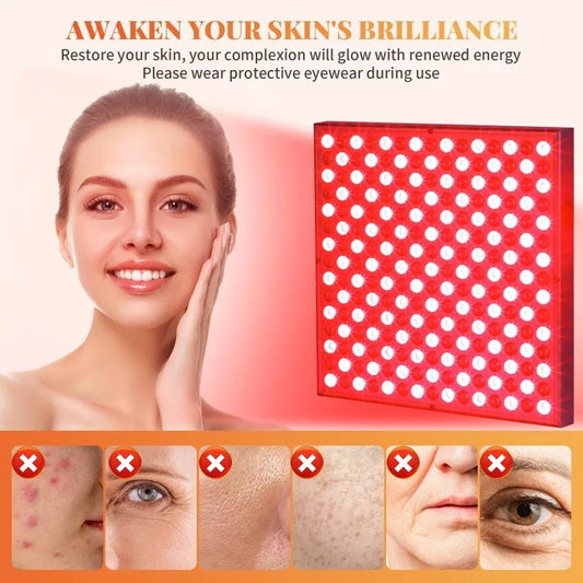 Red Light Therapy Panel Face Skin Care LED Infrared Light Facial for Body Face Skin Beauty Pain Relief Muscle Recovery