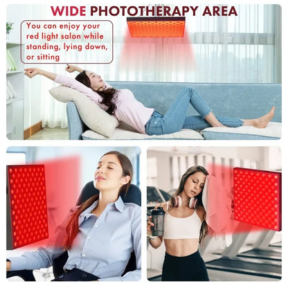 Red Light Therapy Panel Face Skin Care LED Infrared Light Facial for Body Face Skin Beauty Pain Relief Muscle Recovery