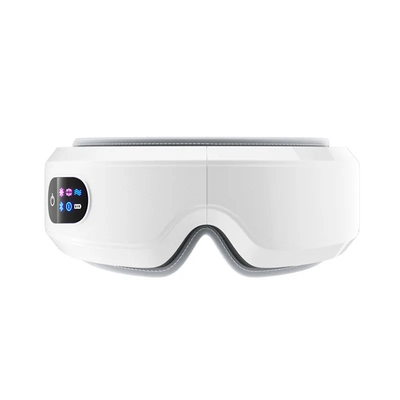 Smart Eye Massager with Heat and Vibration 6 Modes with Bluetooth Music Heat Compression Foldable Eye Massage for Migraines